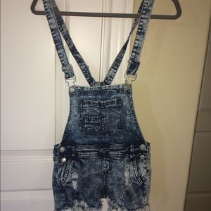 Denim Overalls Shorts